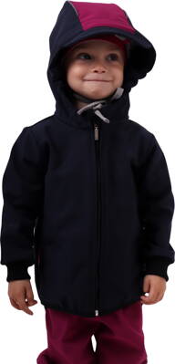 Detská softshellová bunda, tmavomodrá s fuchsiovou, Kolekcia 2020