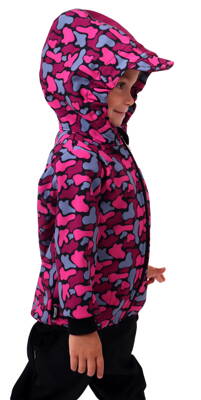 Dievčenská softshellová bunda, ružový maskáč, Kolekcia 2020