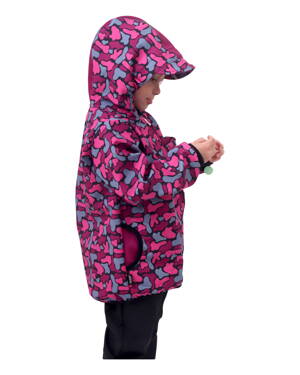 Dievčenská softshellová bunda, ružový maskáč, Kolekcia 2021