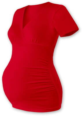 Tehotenská tunika Barbora, krátky rukáv, červená