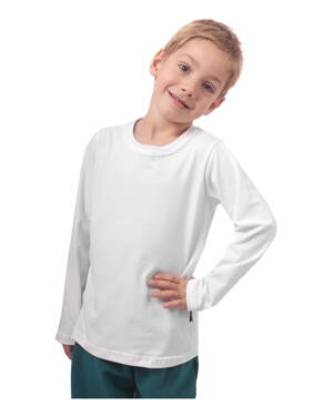 Bavlnené detské tričko, dl.rukáv, biele