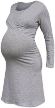 Nočná košeľa na dojčenie Eva, dlhý rukáv, šedý melír