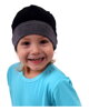 Detská obojstranná bavlnená čiapka, tm.šedý melír + čierna