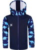 Chlapčenská softshellová bunda Dinosaurus na modrej