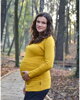 Tehotenské tričko Johanka, dlhý rukáv, horčicové
