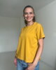 Tričko na dojčenie so zipsom Kira, oversized – horčicové S/M