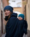 Alica 2 tm.modrá - softshellová bunda na predné/ zadné nosenie detí
