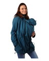 Pavla 2 petrol - softshellová bunda na predné nosenie detí aj s tehotenskou vsadkou