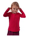 Bavlnená dievčenská tunika s dlhým rukávom, tm.ružová