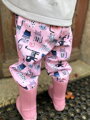 Dievčenské elastické letné softshellové nohavice Mačky