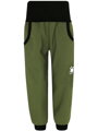 Khaki softshellové kalhoty (s fleecem)