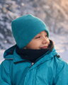 Detská zimná čiapka s fleecom, tyrkysová
