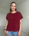 Tričko na dojčenie so zipsom Kira, oversized – vínové S/M