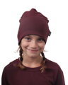 Detská bavlnená čiapka, obojstranná, čierna + bordo