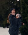 Elsa - mikina, sveter na nosenie detí vpredu, čierny melír