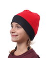 Detská bavlnená čiapka, obojstranná, čierna + červená