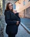 Softshellová bunda na nosenie detí Alica, čierna