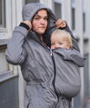 Jožánek Softshellová bunda na nosenie detí Pavla + TEHOTENSKÁ VSADKA, sivý melír M/L