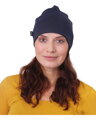 Dámska obojstranná bavlnená čiapka, čierna + tmavomodrá