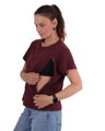 Tričko na dojčenie so zipsom Kira, oversized – bordové S/M