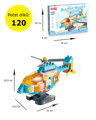 Stavebnica záchranársky vrtuľník, 120 dielikov, pre deti od 3 rokov