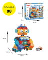 Stavebnica robot s bagrom a vozidlami, 88 dielikov, pre deti od 3 rokov