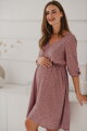 Tehotenské šaty na dojčenie Lovely Dresss, Lilac with dots