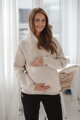 Hrubá tehotenská a dojčiaca oversized mikina Motherhood Latte Melange