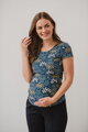 Tričko na dojčenie Milk Shirt Navy with Flowers