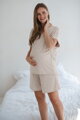 Tehotenské bambusové pyžamové kraťasy Moon Light Beige