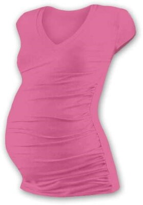 Tehotenské tričko Vanda, mini rukáv, ružové