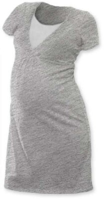 Nočná košeľa na dojčenie Lucia, krátky rukáv, šedý melír