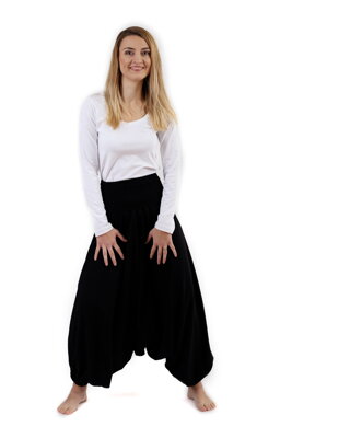Tehotenské turecké háremové nohavice sultánky, čierne