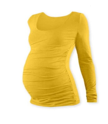 Tehotenské tričko Johanka, dlhý rukáv, žltooranžové
