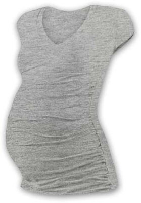 Tehotenské tričko Vanda, mini rukáv, šedý melír