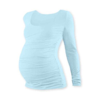 Tehotenské tričko Johanka, dlhý rukáv, svetlomodré