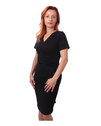 Dámske šaty Amália, krátky rukáv, čierne