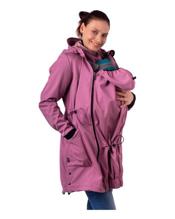 Softshellová, nosičská bunda Andrea s tehotenskou vsadkou, ružová