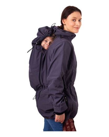 Alica 2 tmavosivá - softshellová bunda na predné/ zadné nosenie detí