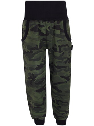 Chlapčenské maskáčové tepláky s vysokým pásom