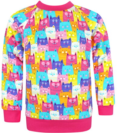 Dievčenská mikina Farebné mačky