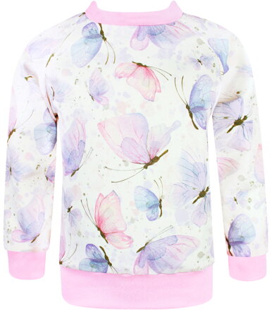 Dievčenská mikina Fialové motýle