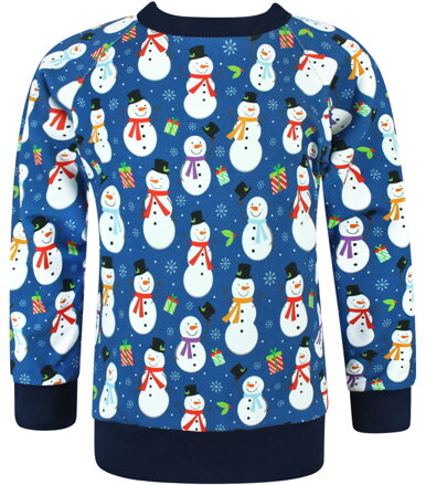 Detská mikina Snehuliaci na tmavomodrom