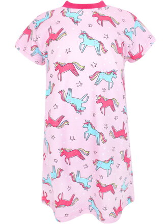 Dievčenská nočná košeľa s krátkym rukávom Farebné jednorožce