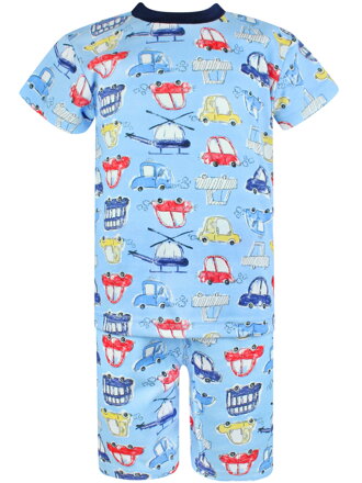 Chlapčenské pyžamo s krátkym rukávom Autá a vrtuľníky