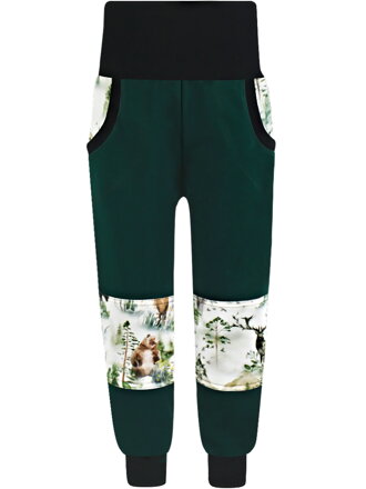 Chlapčenské SLIM tepláky s dvojitými kolenami - Lesné zvieratá