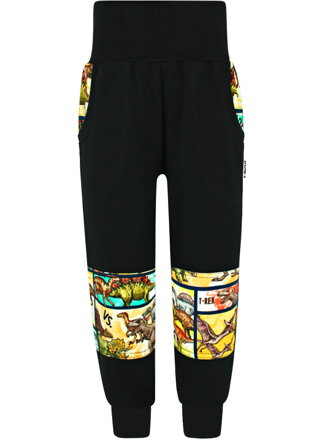 Chlapčenské SLIM tepláky s dvojitými kolenami Dinosaurus - komiks