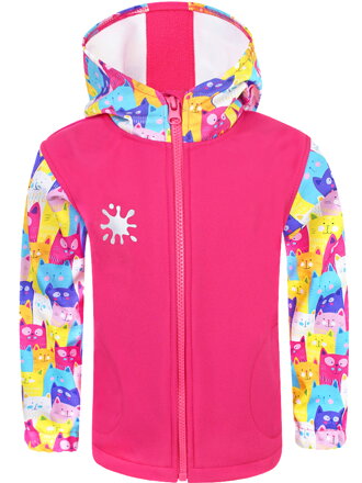 Dievčenská softshellová bunda Farebné mačky 