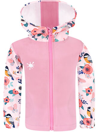 Dievčenská softshellová bunda Vtáky s kvetmi