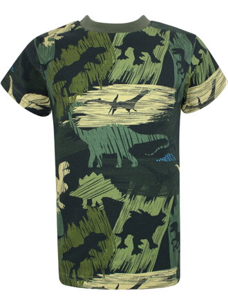 Chlapčenské tričko s krátkym rukávom Khaki dinosaury